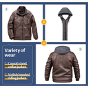 Mens Hooded Pure Lambskin Leather Jacket - Biker jacket men real leather
