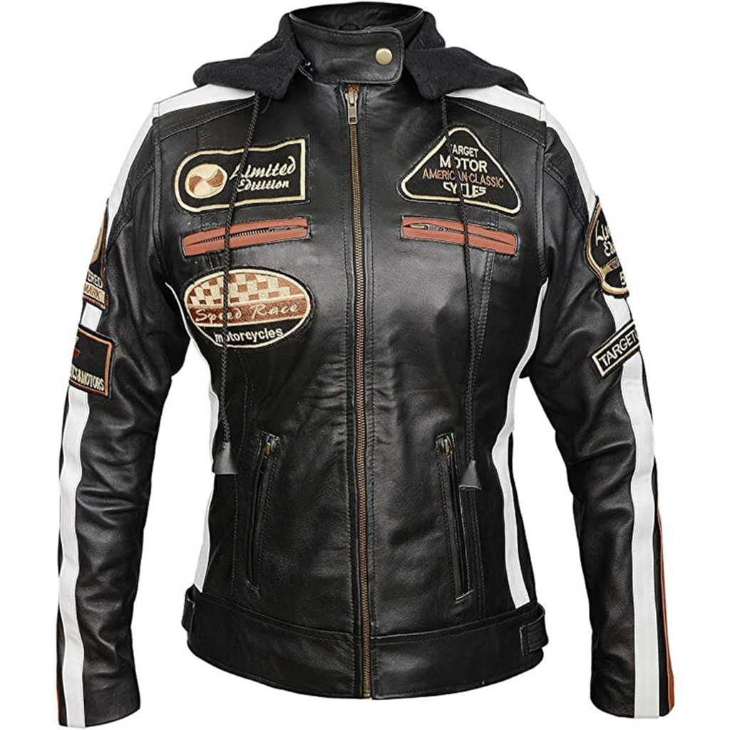 Classic motorcycle pure leather jacket for women – Caferacer biker jacket 
