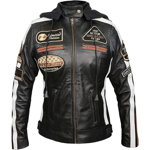 Classic motorcycle pure leather jacket for women – Caferacer biker jacket 